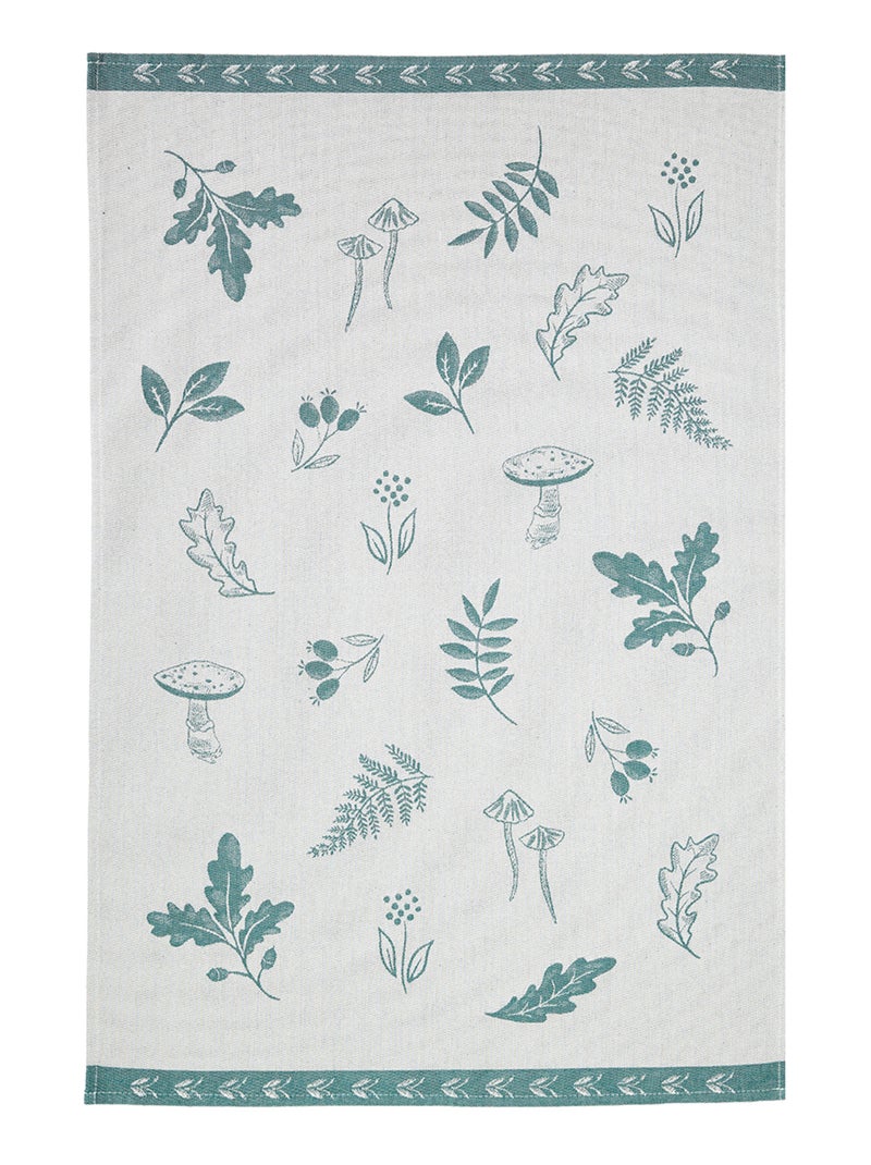 Torchon imprimé en coton, ECHOS DE LA FORET Bleu - Kiabi