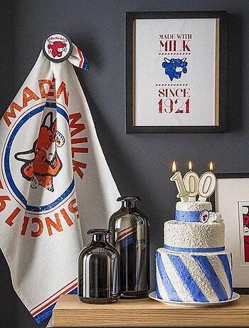 Torchon imprimé en coton, LA VACHE QUI RIT