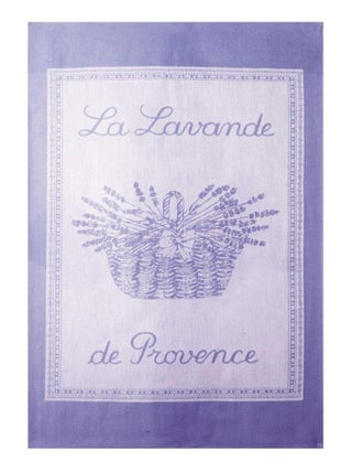 Torchon imprimé en coton, LAVANDE