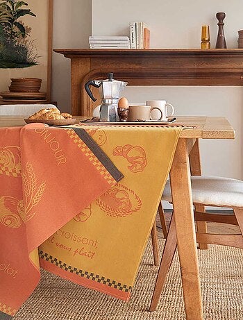 Torchon imprimé en coton, LE CROISSANT
