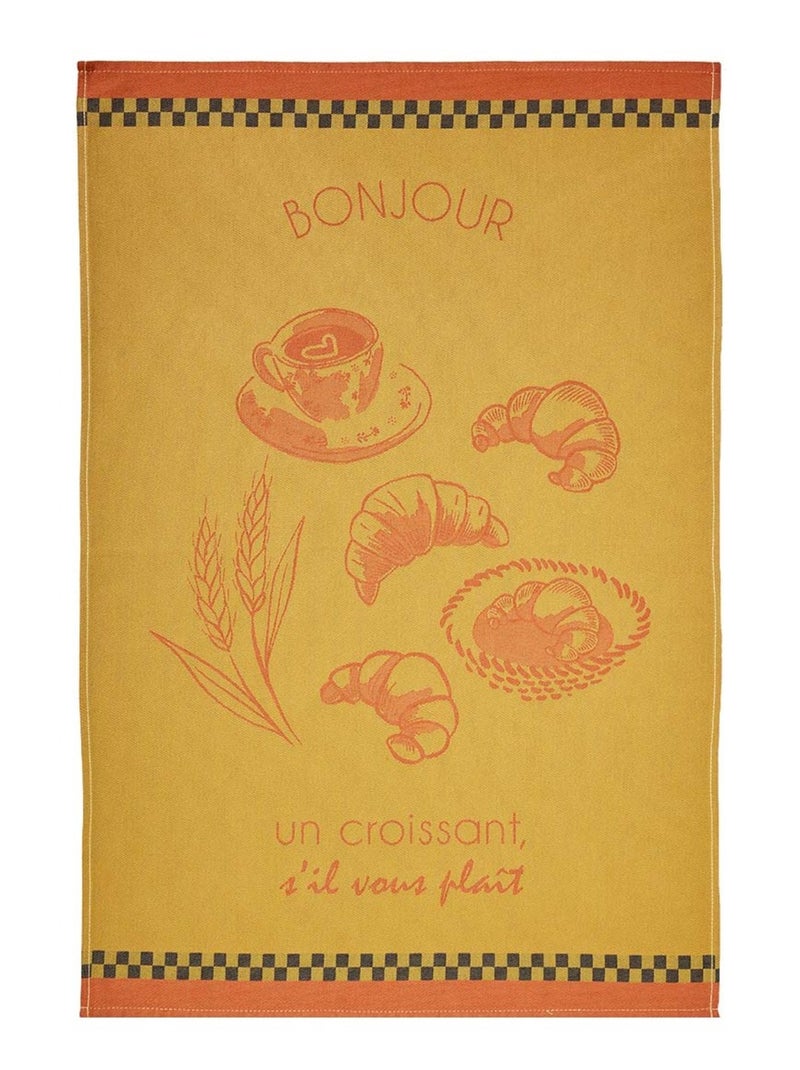 Torchon imprimé en coton, LE CROISSANT Jaune - Kiabi
