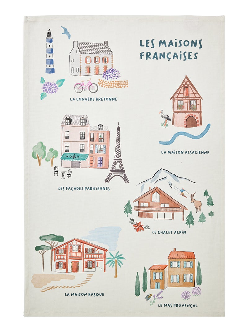 Torchon imprimé en coton, MAISON FRANCAISE Multicolore - Kiabi