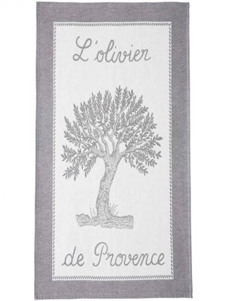 Torchon imprimé en coton, OLIVIER