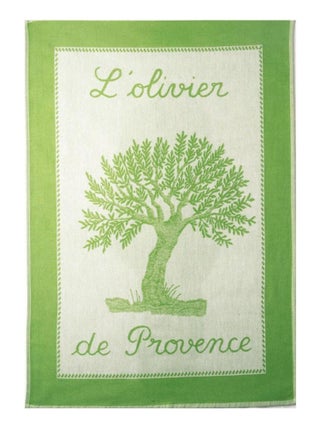 Torchon imprimé en coton, OLIVIER