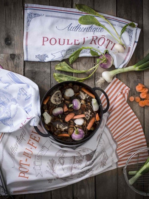 Torchon imprimé en coton, POULET ROTI - Kiabi