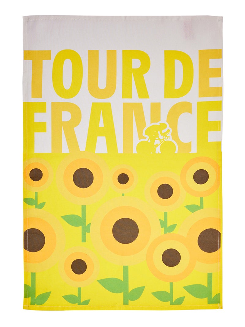 Torchon imprimé en coton, Tour de France Jaune clair - Kiabi