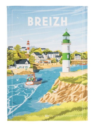 Torchon imprimé en coton, WIM BREIZH