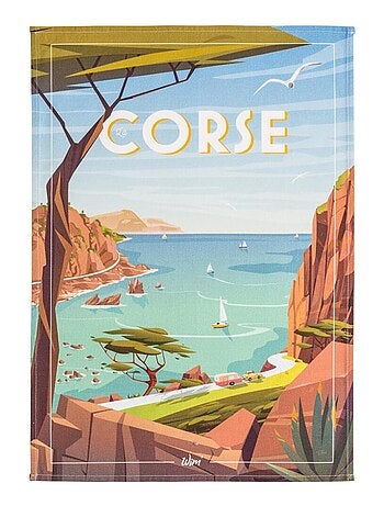 Torchon imprimé en coton, WIM CORSE