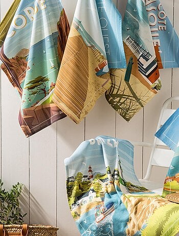 Torchon imprimé en coton, WIM CORSE