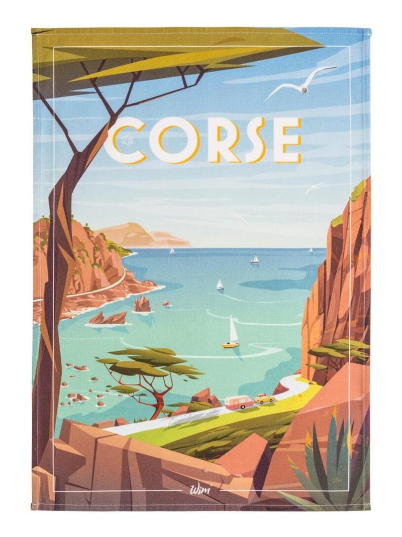 Torchon imprimé en coton, WIM CORSE Multicolore - Kiabi