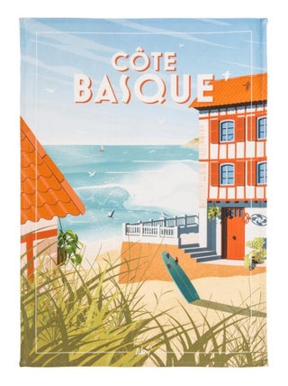 Torchon imprimé en coton, WIM CÔTE BASQUE