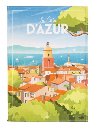 Torchon imprimé en coton, WIM CÔTE D'AZUR