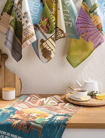 Torchon imprimé en coton, WIM LE NORD