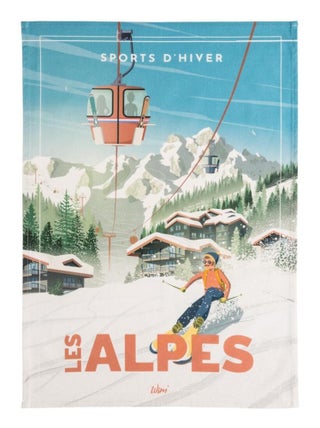 Torchon imprimé en coton, WIM LES ALPES