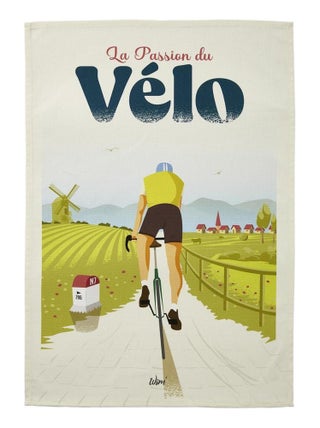 Torchon imprimé en coton, WIM' PASSION VÉLO