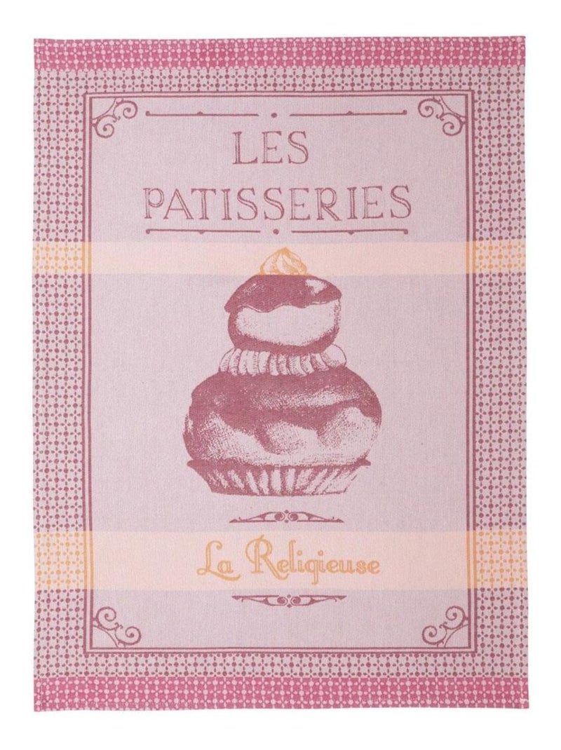 Torchon imprimé en jacquard coton, RELIGIEUSE Rose - Kiabi