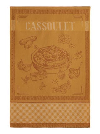 Torchon imprimé en jacquard de coton, CASSOULET