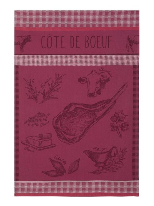 Torchon imprimé en jacquard de coton, CÔTE DE BŒUF - Kiabi