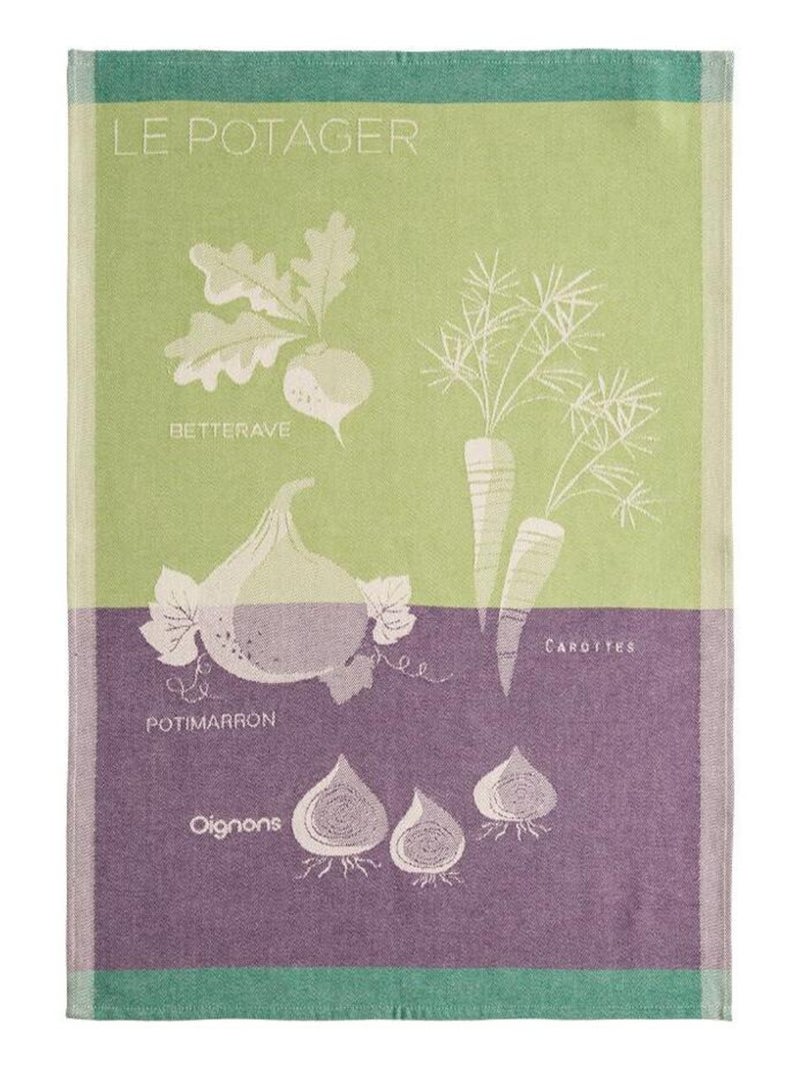 Torchon imprimé en jacquard de coton, LE POTAGER Multicolore - Kiabi