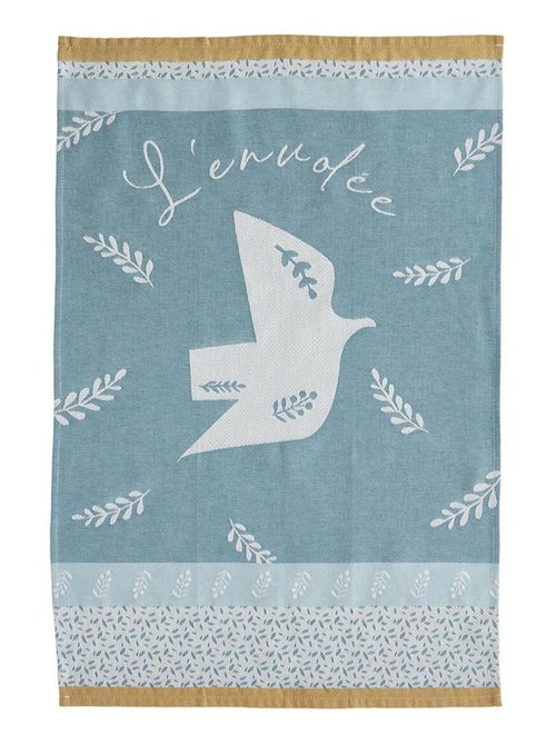 Torchon imprimé en jacquard de coton, L'ENVOLEE POETIQUE - Kiabi
