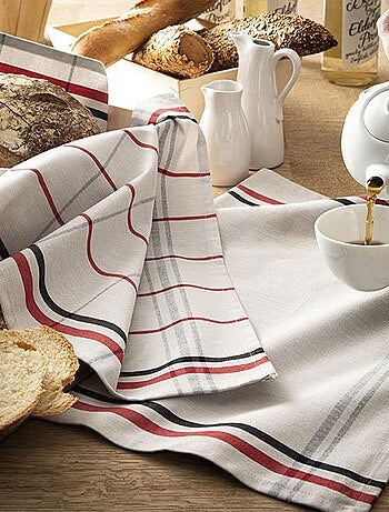 Torchon imprimé en jacquard de coton, LEON