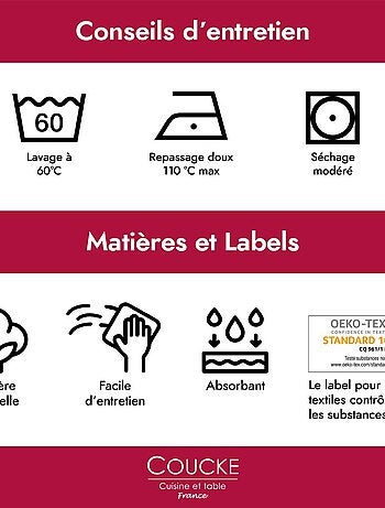 Torchon imprimé en jacquard de coton, MARCEL