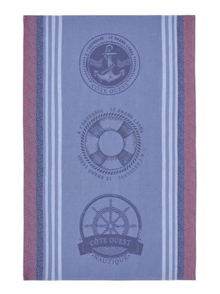 Torchon imprimé en jacquard de coton, NAUTIQUE