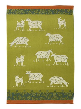 Torchon imprimé en jacquard de coton, PÂTURAGES