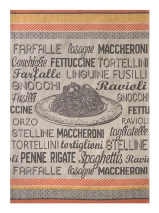 Torchon imprimé en jacquard de coton, PLATS DE PATES