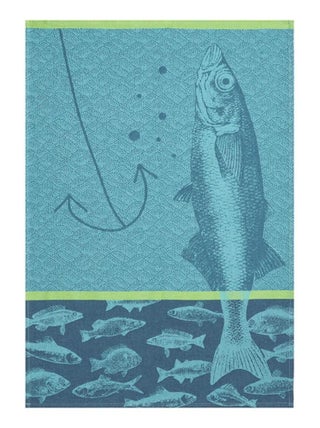 Torchon imprimé en jacquard de coton, POISSONS