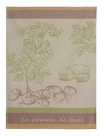 Torchon imprimé en jaquard de coton, POMME DE TERRE