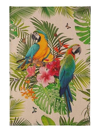 Torchon imprimé en lin, TROPICAL