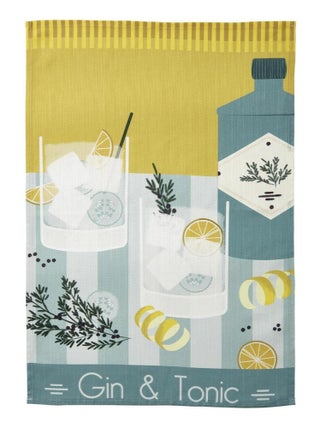 Torchon imprimé en métis, GIN TONIC