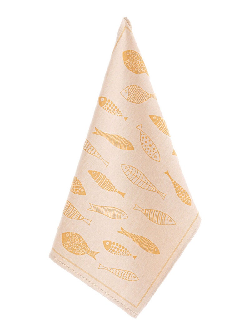Torchon imprimé poisson Jaune - Kiabi