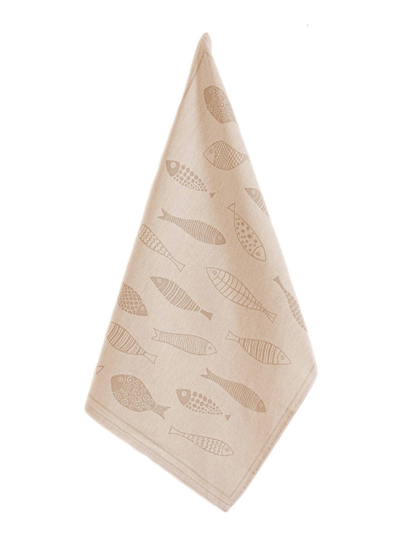 Torchon imprimé poisson Marron - Kiabi