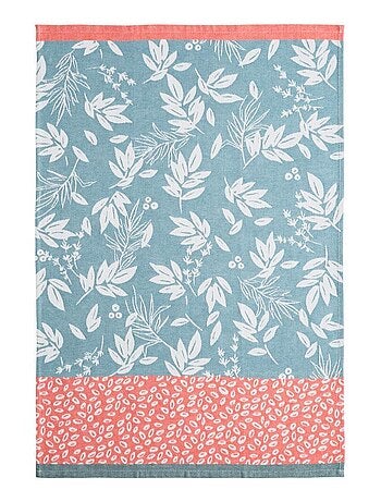 Torchon jacquard de coton, FEUILLAGE