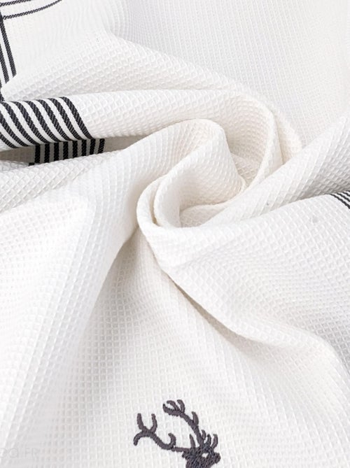 Torchon nid d'abeille WAFFLE brodé Cerf - Kiabi