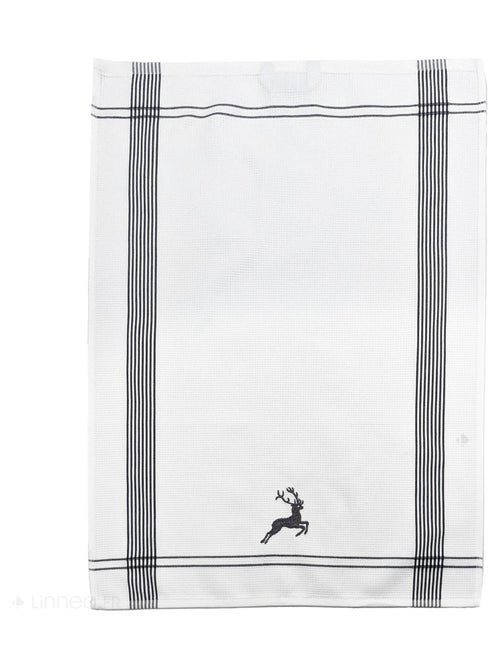 Torchon nid d'abeille WAFFLE brodé Cerf - Kiabi