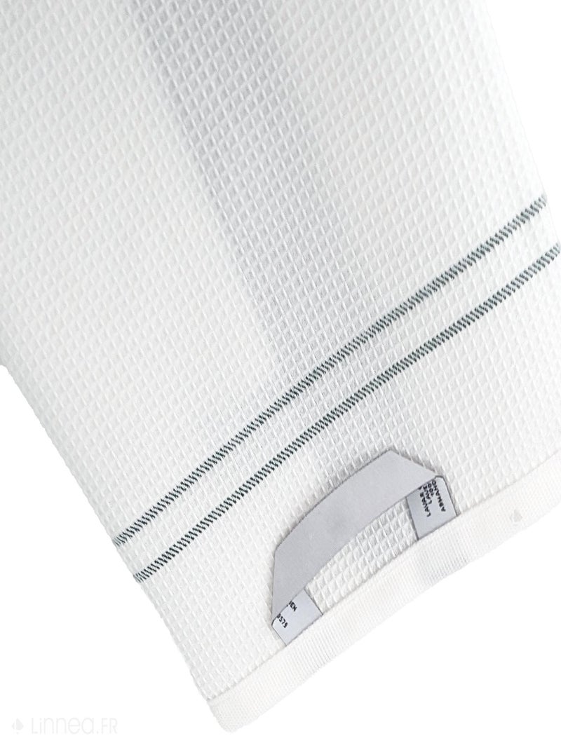 Torchon nid d'abeille WAFFLE brodé Citron Vert - Kiabi