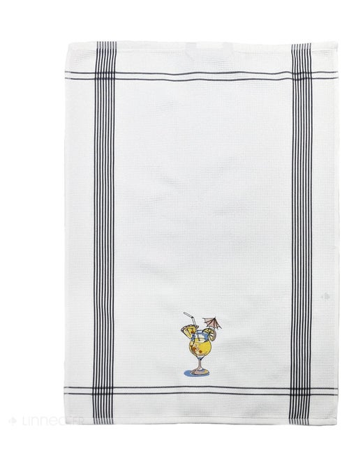 Torchon nid d'abeille WAFFLE brodé Cocktail - Kiabi