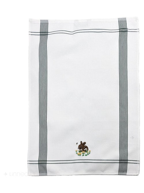 Torchon nid d'abeille WAFFLE brodé Lapin - Kiabi