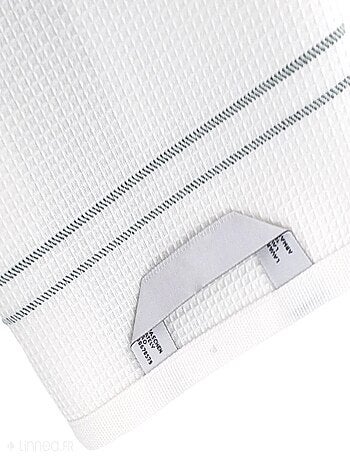 Torchon nid d'abeille WAFFLE brodé Lavande