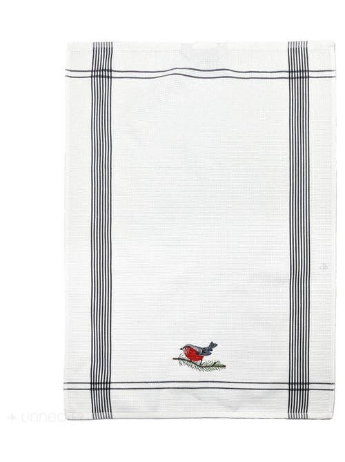 Torchon nid d'abeille WAFFLE brodé Merle - Kiabi