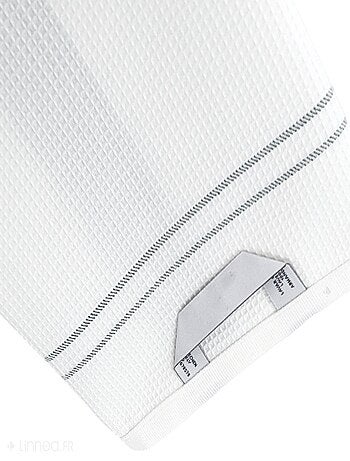 Torchon nid d'abeille WAFFLE brodé Olives