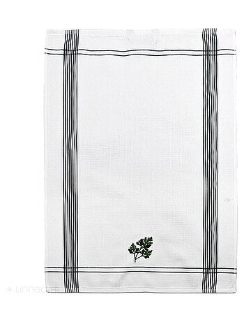 Torchon nid d'abeille WAFFLE brodé Persil