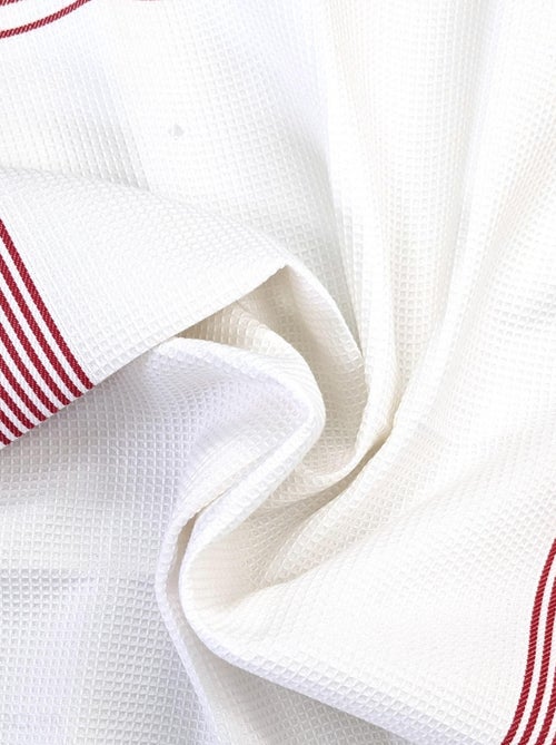 Torchon nid d'abeille WAFFLE brodé Tomate - Kiabi