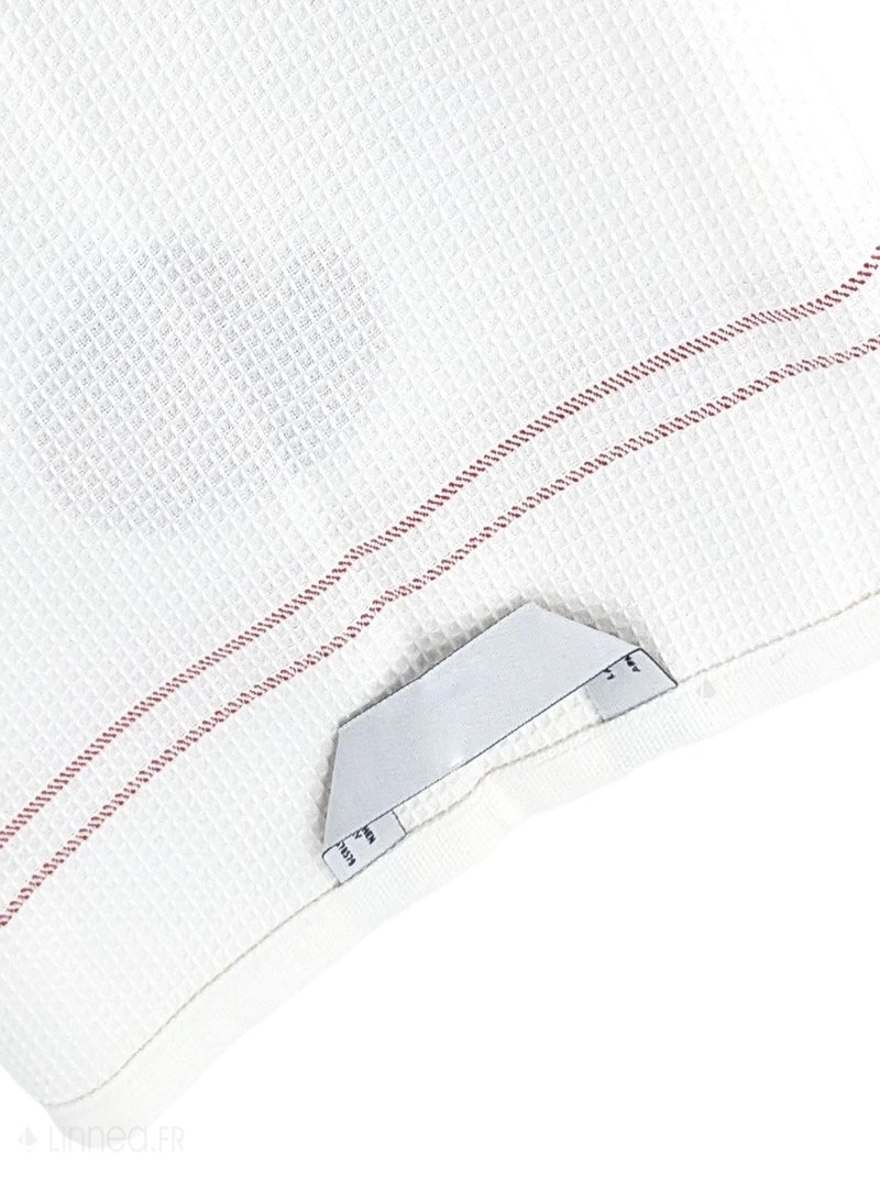 Torchon nid d'abeille WAFFLE brodé Tomate Rouge - Kiabi