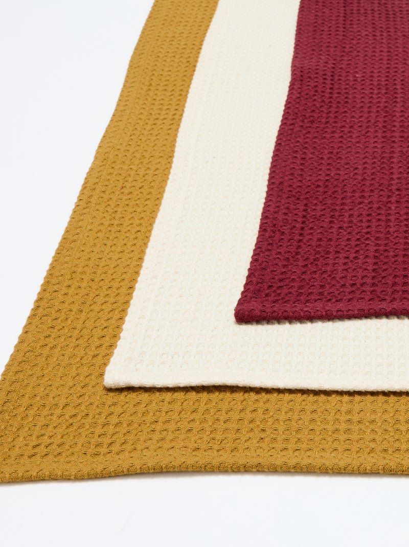 Torchon rectangulaire en nid d'abeilles Marron - Kiabi
