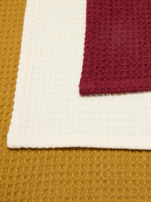 Torchon rectangulaire en nid d'abeilles - Kiabi