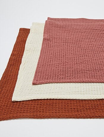 Torchon rectangulaire en nid d'abeilles